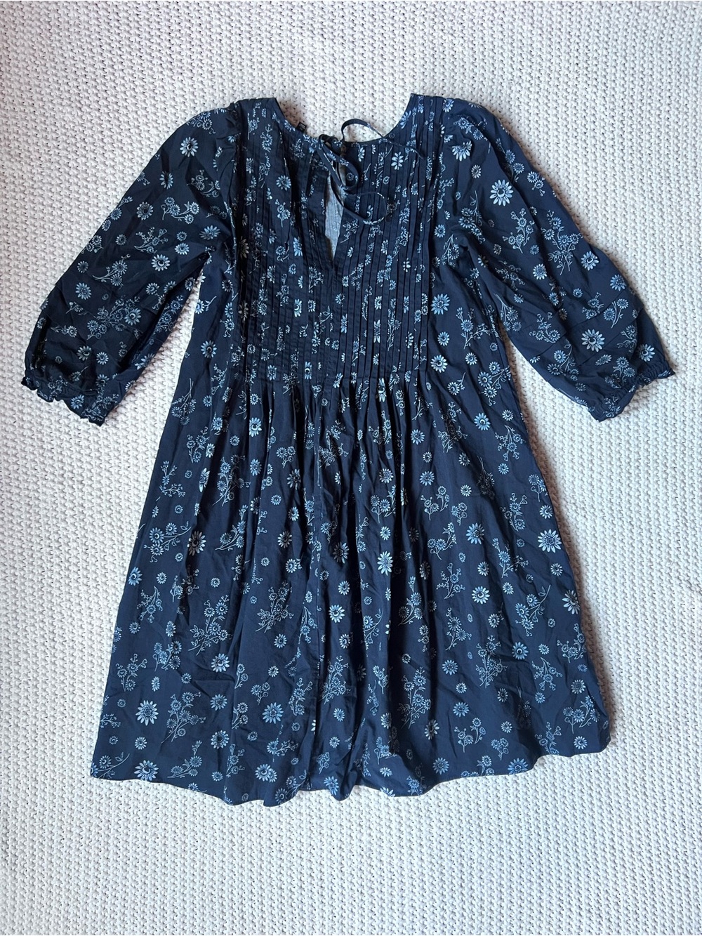 Madewell Navy Floral Pintuck Mini Dress - Picture 4 of 6